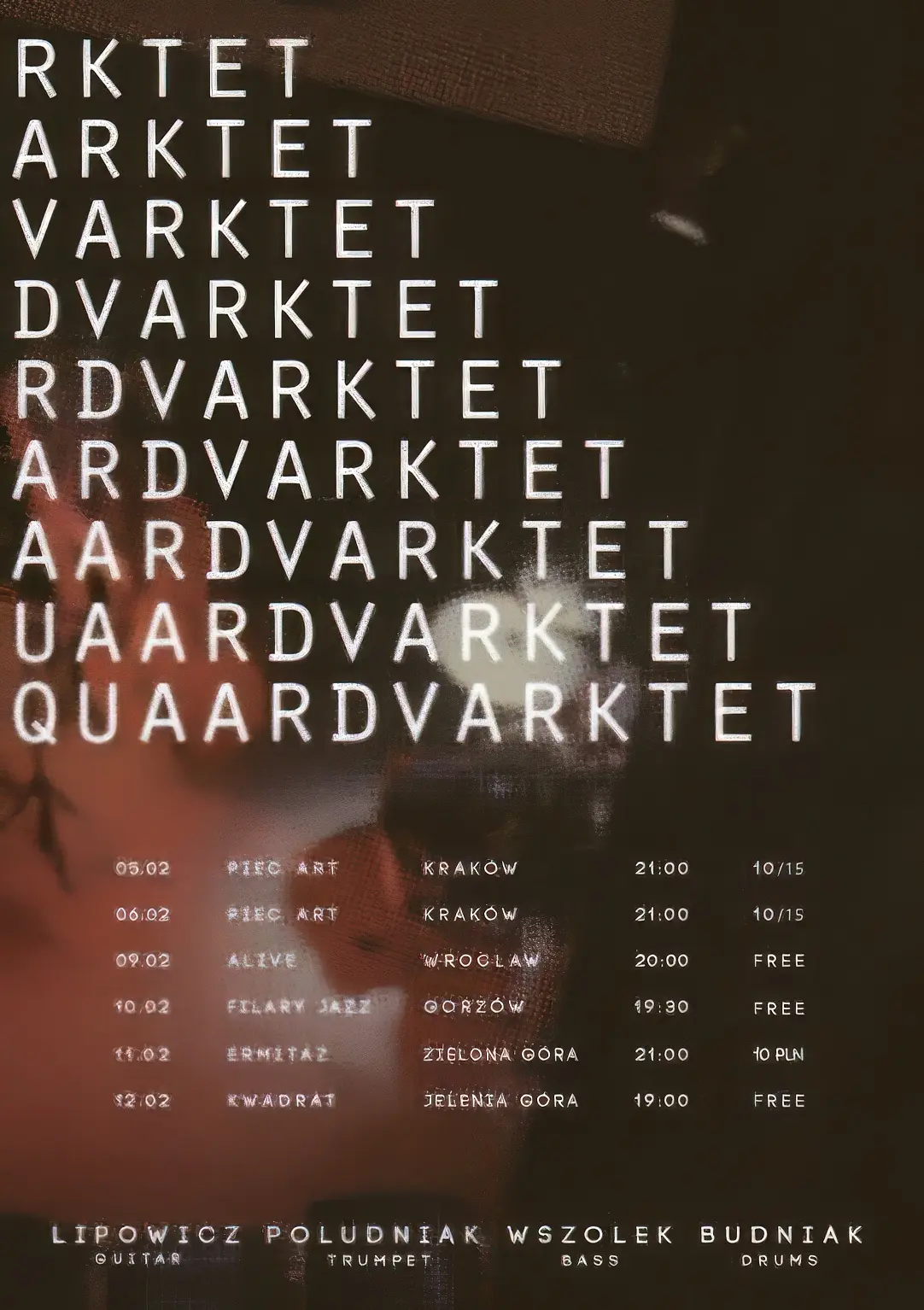 Quaardvarktet - trasa koncertowa bass paweł wszołek quaardvarktet