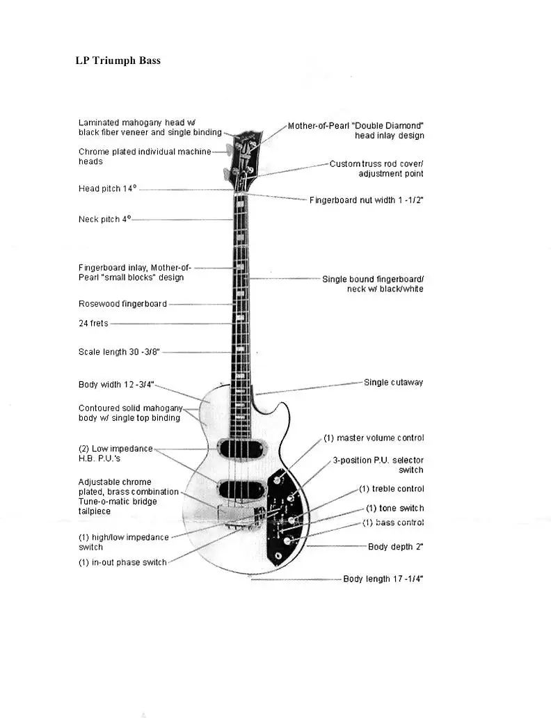 opis gitary wysłany przez Gibsona gitara gibson les paul triumph